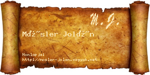 Mösler Jolán névjegykártya