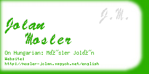 jolan mosler business card